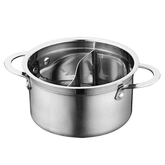 CoudarTitie Stainless Steel Divided Hot Pot Divider Hotpot Pot for Party Home Restaurant
