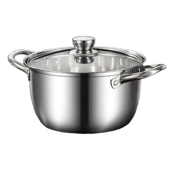 CoudarTitie Stainless Steel Stock Pot Deep Fashionable Universal Base for Stew Soup Home Style B