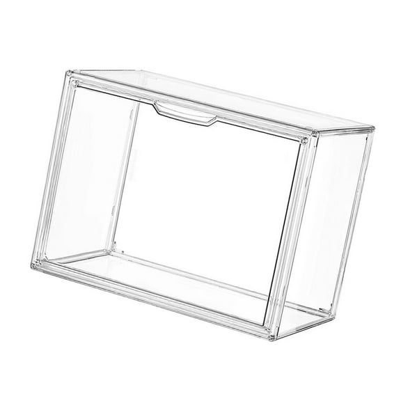 CoudarTitie Storage Bin Display Case Dustproof See through Organizing Solution Front Opening