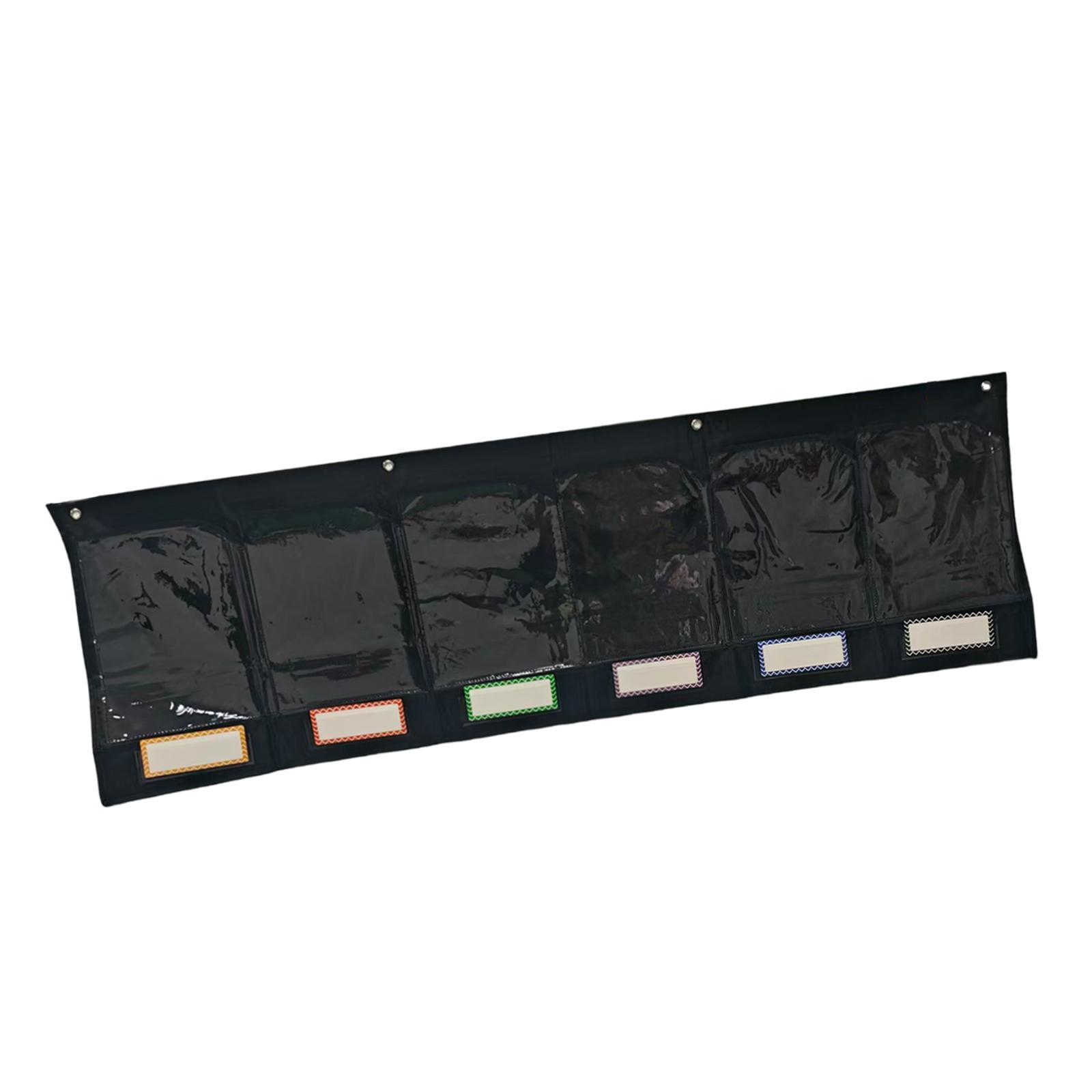 CoudarTitie Storage Pocket Chart Black Oxford Cloth File Hanging Paper Organizer for Photo