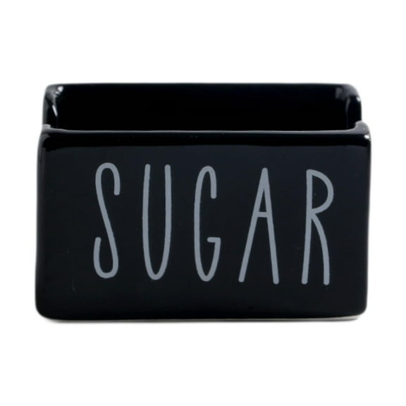 CoudarTitie Sugar Packet Holder Ceramic Organizer for Coffee Bar for Pantry Table Office Black