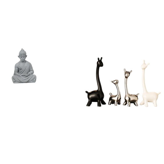 CoudarTitie Sun Wukong Buddha Monkey Sculpture Ceramic Giraffe Statue Modern Creative Figurine Collectible Centerpiece for Hotel Patio Backyard Desk Office Bookshelf Bedroom Decor