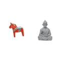 thumbnail image 1 of CoudarTitie Swedish Dala Horse Ornament Collectible Dalecarlian Horse Figurine Animal Sculpture and Monkey Buddha Statue Figure Buddhist Collectible Miniature Figurine Sun Wukong Sculpture for, 1 of 8