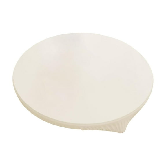 CoudarTitie Table Cloth Elastic Fitted Tablecloth Solid Color Dustproof Oil Anti Table Cover White Diameter 90 cm