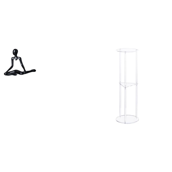 CoudarTitie Thinker Desktop Figurine Abstract Sculpture Acrylic Bedside Table Round Side Table Smooth Material Suitable for Office Home Bedroom Small Space Decora