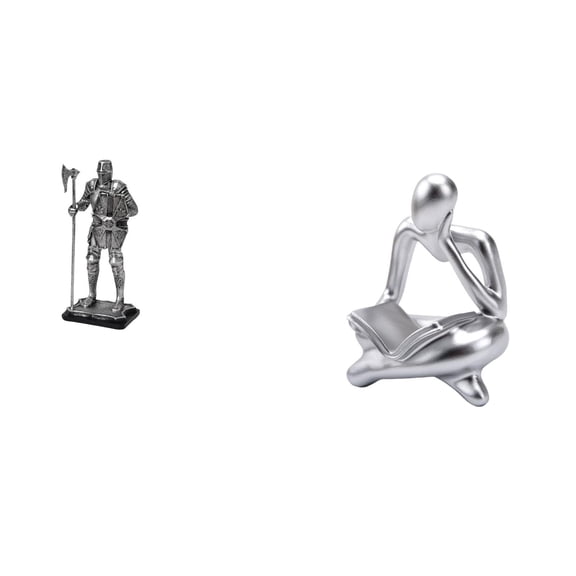 CoudarTitie Thinker Figurine Decorative Statue Abstract Figure Tabletop Ornament for Entryway Fireplace Bedroom Home Decor Housewarming Gift Living Room Shelf Office Bookshelf