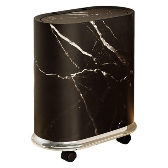 CoudarTitie Trash Bin with Removable Wheels Garbage Can for Bathroom Living Room Laundry Black
