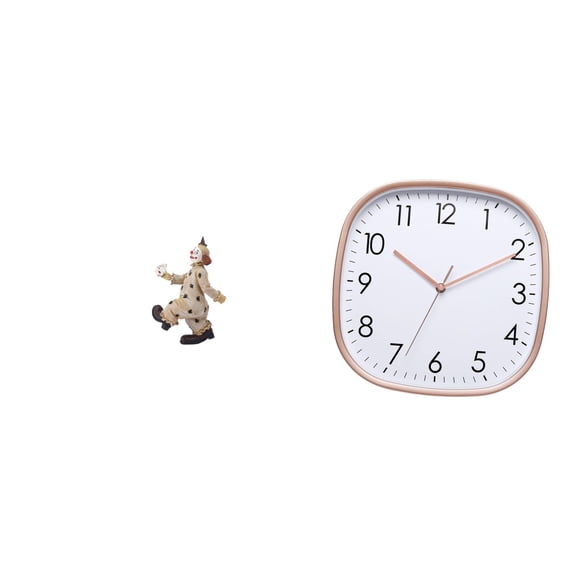 CoudarTitie Vintage Clown Sculpture Clock Art Figurine for Dining Room Table Centerpiece Home Decor Low Noise Statuette Ornament Gift