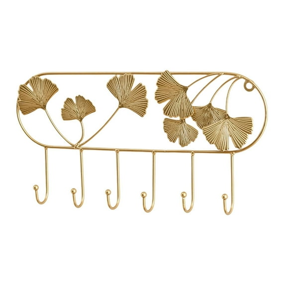 CoudarTitie Wall Hook Coat Hook Leaf Design Heavy Duty Multifunctional Modern Decorative for Curve 6 Hooks