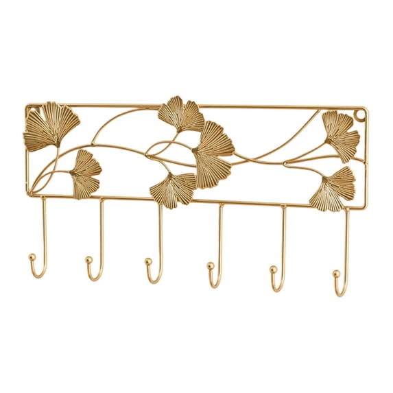 CoudarTitie Wall Hook Coat Hook Leaf Design Heavy Duty Multifunctional Modern Decorative for Square 6 Hooks