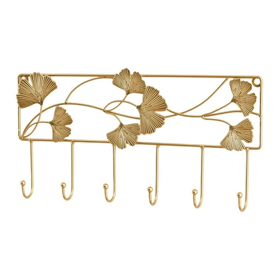 CoudarTitie Wall Hook Coat Hook Leaf Design Heavy Duty Multifunctional Modern Decorative for Square 6 Hooks