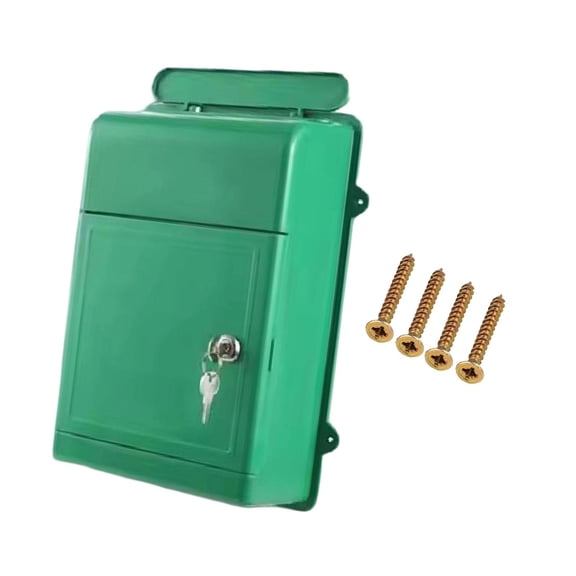 CoudarTitie Wall Mount Mailbox Locking Mail Box for House Outside Postbox Collection Box for Green