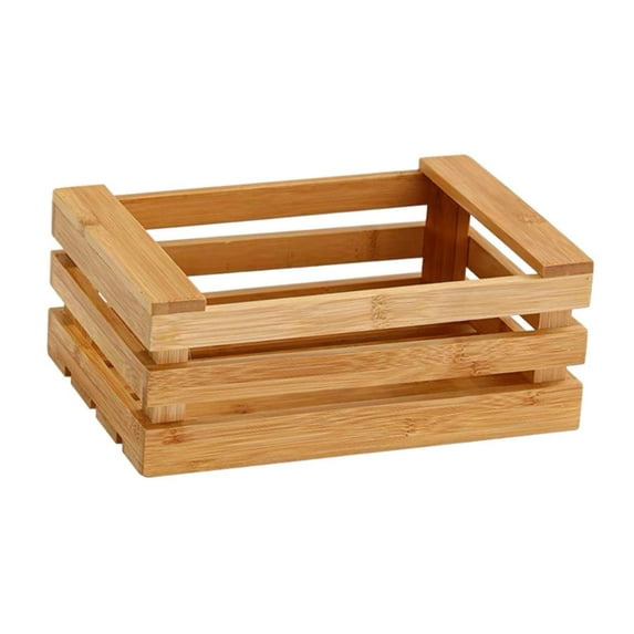 CoudarTitie Wood Crate Nesting Storage Decor Rustic Multipurpose Container Bin Organizer for 25cmx16.5cmx10cm