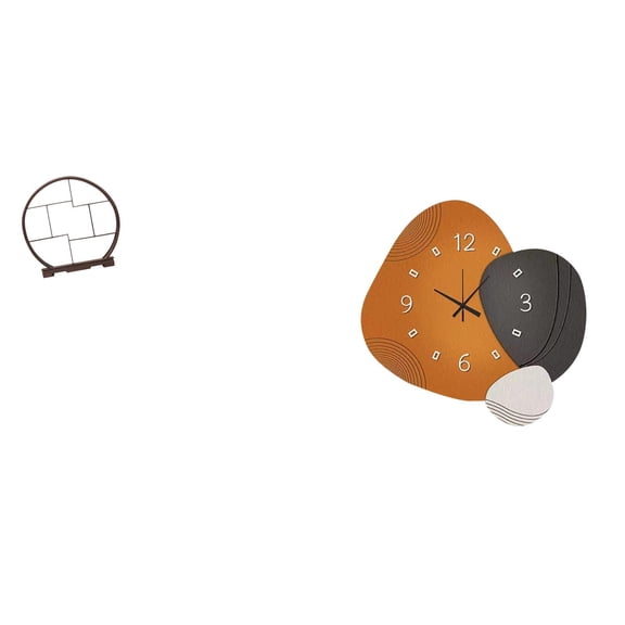 CoudarTitie Wood Display Stand Modern Wall Clock Decorative Organizer Antique Shelf Art Watch for Home Office Bedroom Bathroom Restaurant Cabinets