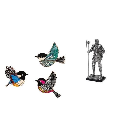 CoudarTitie Wooden Bird Knight Wall Art Decorative Statue Flying Birds Tabletop Ornament for Garden Study Room Farmhouse Entryway Fireplace Bedroom Home Decor