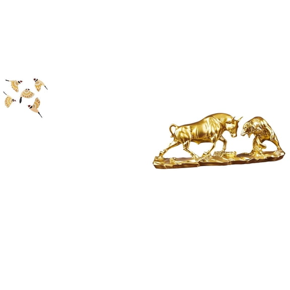 CoudarTitie Wooden Bird Wall Art Hanging Ornament Collectible Decorative Office Crafts Bedroom Indoor Versatile Bull Figurine Feng Shui Bear Bull Statue Modern Artwork Chinese Cow Cattle Animal