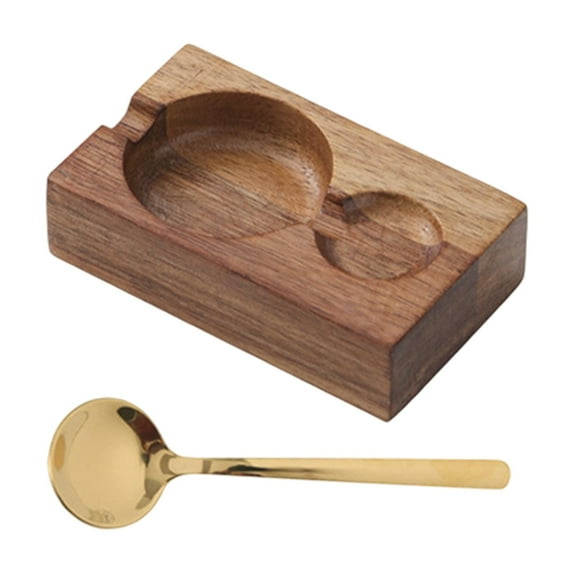 CoudarTitie Wooden Condiment Tray Serving Dish Multifunctional Lightweight Sturdy Easy Maintenance Elegant for Soy Sauce, Spices Reusable 10x6x2.5cm