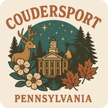 Coudersport Pennsylvania Keepsakes Souvenir Vinyl Sticker – Destination Travel Keepsake Collectible (3-Inches Wide)