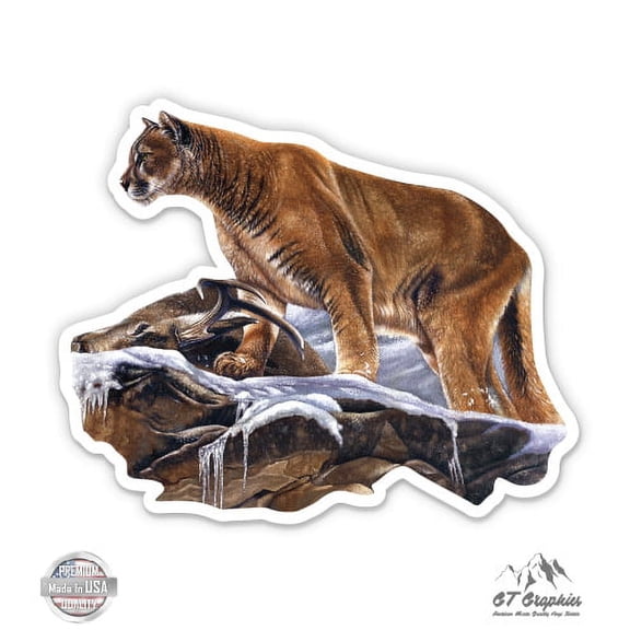 Cougar - 3" Vinyl Sticker - For Car Laptop I-Pad Phone Helmet Hard Hat - Waterproof Decal