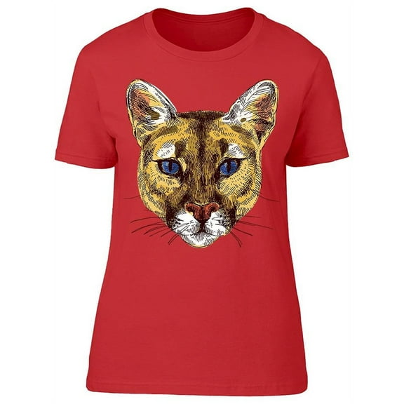 Cougar Colorful Sketch T-Shirt Women -Image by Shutterstock, Female Small