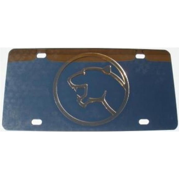 Cougar Gold Logo Stainless Steel License Plate
