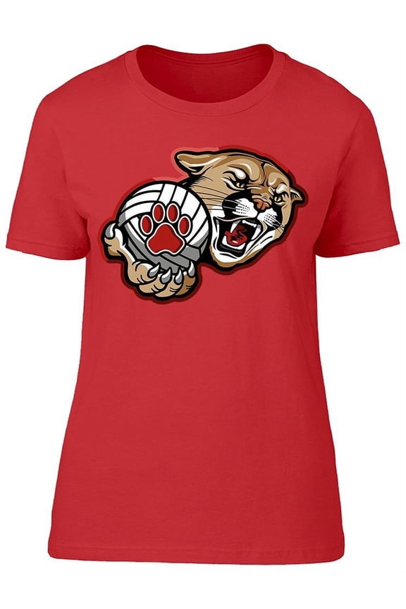 Cougar Holding A Ball T-Shirt Women -Image by Shutterstock, Female Large
