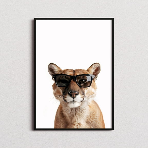 Cougar In Sunglasses Print, Cougar Print, Cougar Poster, Funny Cougar Print, Cougar Art, Kids Bedroom Art, Funny Animal Print, Poster Only