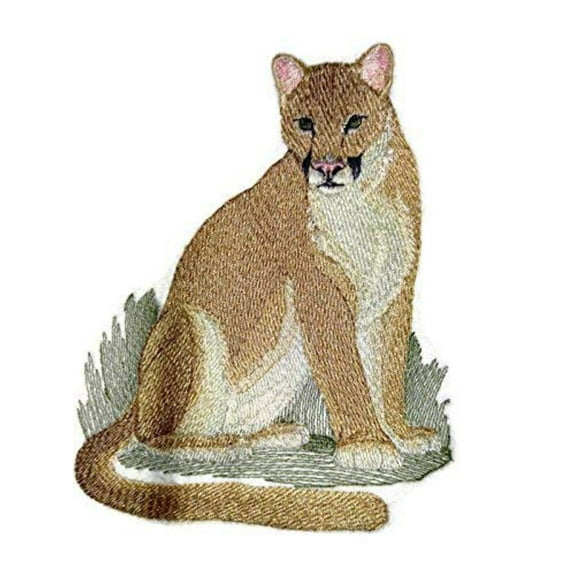 Cougar (Mountain Lion) Embroidered Iron on/Sew Patch [5.93"4.82"]