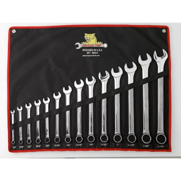 Cougar Pro 14 Pc. Full Polish Combination Wrench Set Sae (3/8In To 1-1/4In)