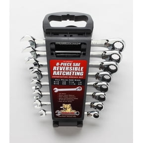 Cougar Pro 8 Pc. Sae Full Polish Ratcheting Combination Wrench Set (5/16In To 3/4In)