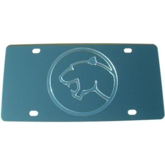 Cougar Silver Logo Stainless Steel License Plate