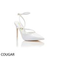 thumbnail image 1 of Cougar White Women's Slingback Kitten Heels Closed Pointed Toe Backless Wedding Party Dress Pumps Shoes, 1 of 2