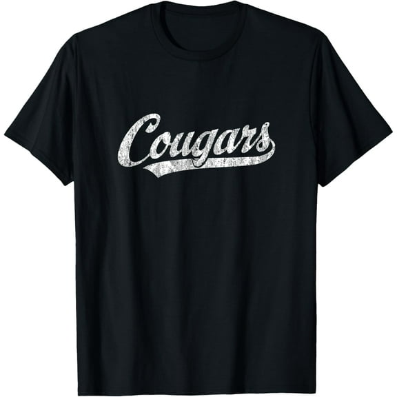 Cougars Mascot T Shirt Vintage Sports Name Tee Design