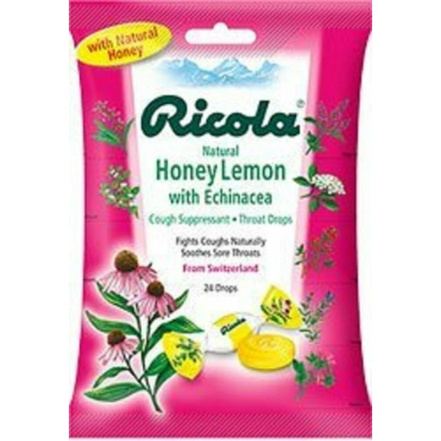 Cough Drops Echinacea Honey Lemon, 19 Drops by Ricola, Pack of 2