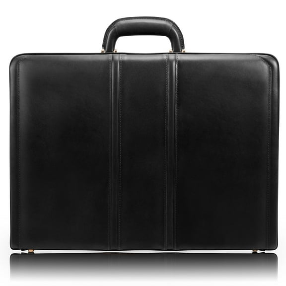 Coughlin Leather Expandable Attache Case - Black