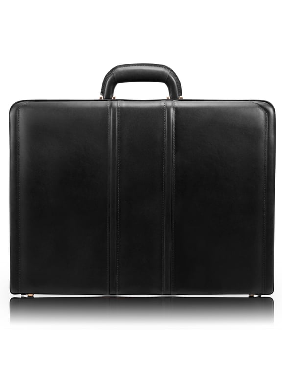 Coughlin Leather Expandable Attache Case - Black