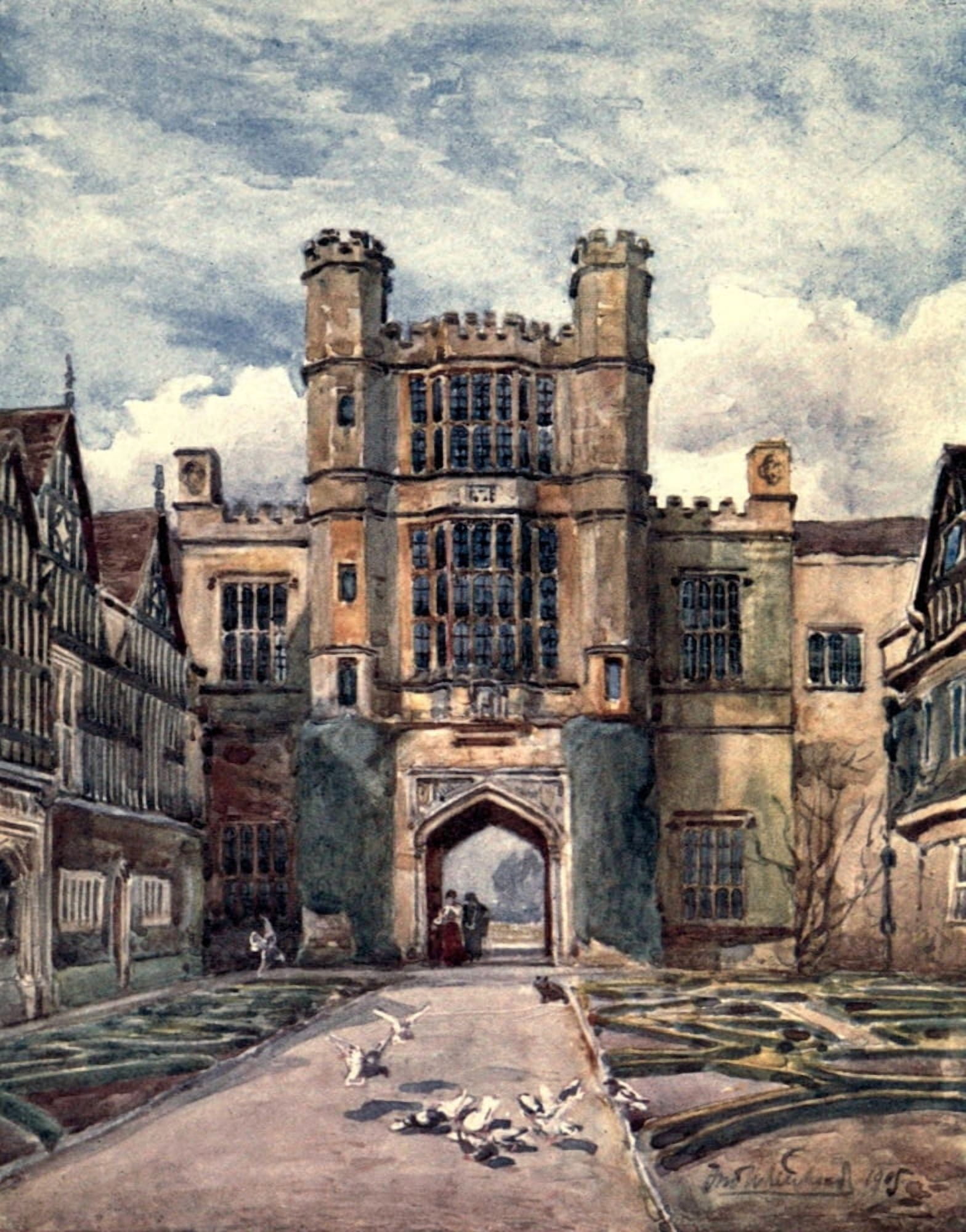 Coughton Court Canvas Art - F Whitehead (24 x 36)