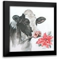 thumbnail image 1 of Coules, Debi 15x15 Black Modern Framed Museum Art Print Titled - Christmas Cow, 1 of 5