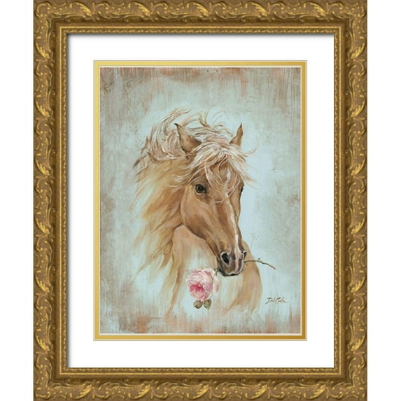 Coules, Debi 25x32 Gold Ornate Wood Framed with Double Matting Museum Art Print Titled - Run for the Rose