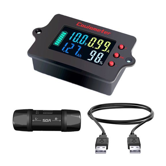 Coulomb Counter Meter Battery Monitors Battery Capacity Tester Indicators Coulometer Digital Voltmeter Ammeter
