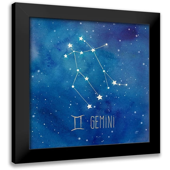 Coulter, Cynthia 12x12 Black Modern Framed Museum Art Print Titled - Star Sign Gemini
