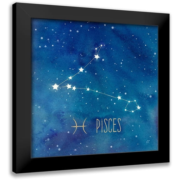 Coulter, Cynthia 12x12 Black Modern Framed Museum Art Print Titled - Star Sign Pisces
