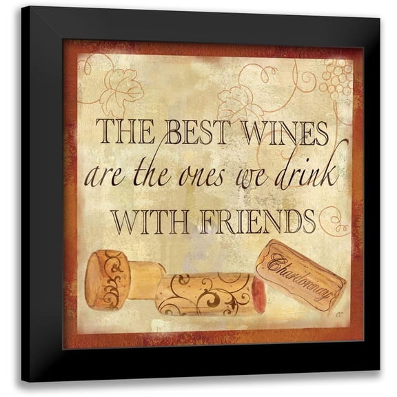 Coulter, Cynthia 12x12 Black Modern Framed Museum Art Print Titled - Wine Cork Sentiment II