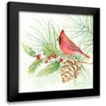 thumbnail image 1 of Coulter, Cynthia 12x12 Black Modern Framed Museum Art Print Titled - Winter Birds IV Cardinal, 1 of 5