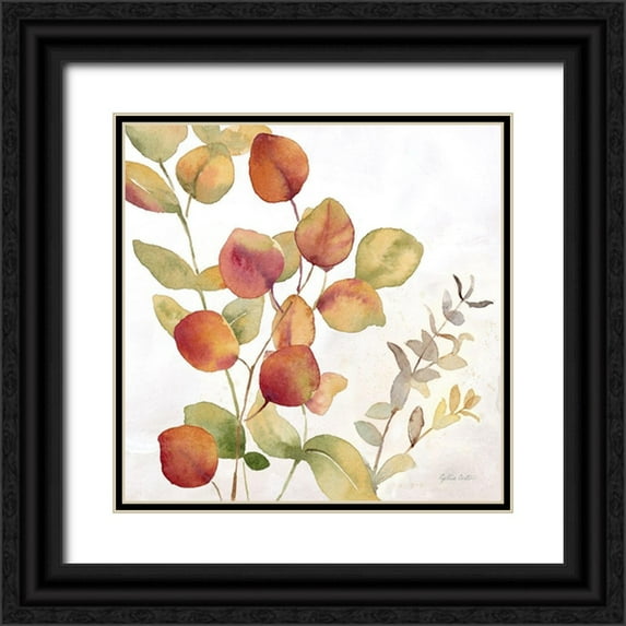 Coulter, Cynthia 12x12 Black Ornate Wood Framed with Double Matting Museum Art Print Titled - Eucalyptus Leaves spice II