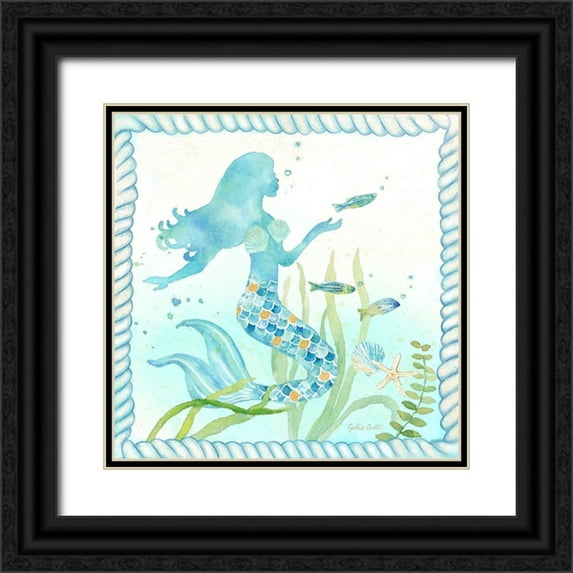 Coulter, Cynthia 12x12 Black Ornate Wood Framed with Double Matting Museum Art Print Titled - Mermaid Dreams III