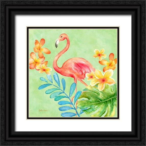 Coulter, Cynthia 12x12 Black Ornate Wood Framed with Double Matting Museum Art Print Titled - Tropical Paradise Brights IV