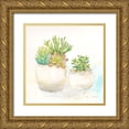 thumbnail image 1 of Coulter, Cynthia 12x12 Gold Ornate Wood Framed with Double Matting Museum Art Print Titled - Sweet Succulent Pots I, 1 of 4