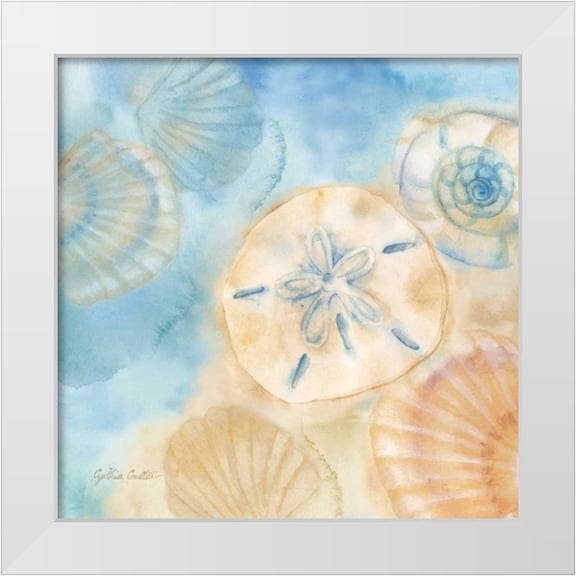Coulter, Cynthia 12x12 White Modern Wood Framed Museum Art Print Titled - Watercolor Shells III