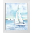 thumbnail image 1 of Coulter, Cynthia 12x14 White Modern Wood Framed Museum Art Print Titled - East Coast Lighthouse sailboat panel II, 1 of 4